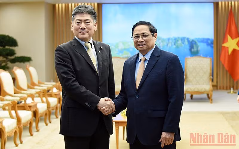Thủ tướng Phạm Minh Chính tiếp Bộ trưởng Tư pháp Nhật Bản Furukawa Yoshihisa.