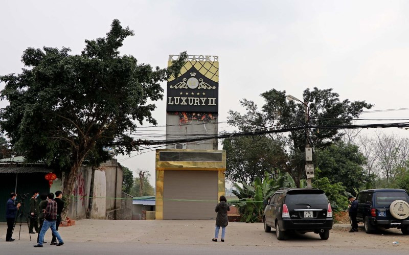 Quán karaoke Luxury, nơi xảy ra án mạng.
