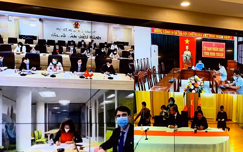 Lần đầu tiên Đối thoại cấp cao kinh tế Việt Nam-Pháp được tổ chức theo hình thức trực tuyến. 