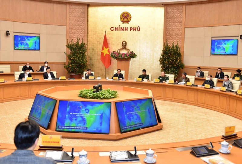 Hội nghị tổng kết công tác năm 2021 và triển khai nhiệm vụ năm 2022 của Ban Chỉ đạo quốc gia về Phòng, chống Thiên tai và Ủy ban quốc gia Ứng phó sự cố thiên tai và Tìm kiếm cứu nạn. (Ảnh: VGP) Năm 2021 là năm có số liệu thiệt hại về thiên tai thấp nhất trong vòng 20 năm qua -0