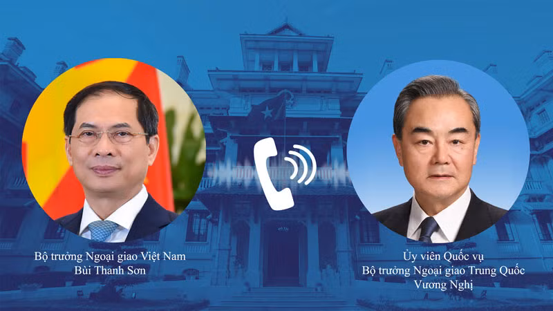 Bộ trưởng Ngoại giao Bùi Thanh Sơn điện đàm với Ủy viên Quốc vụ, Bộ trưởng Ngoại giao Trung Quốc Vương Nghị.
