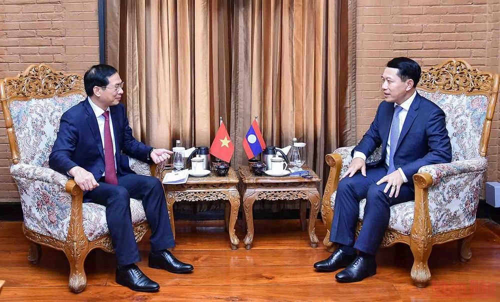 Bộ trưởng Ngoại giao Bùi Thanh Sơn gặp Phó Thủ tướng, Bộ trưởng Ngoại giao Lào. Đẩy mạnh hợp tác giữa Việt Nam với Lào, Thái Lan và Campuchia -0