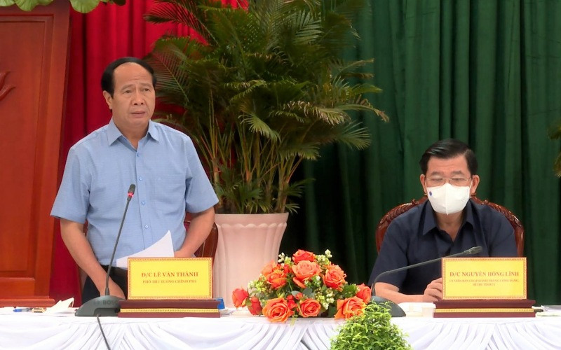 Phó Thủ tướng Lê Văn Thành phát biểu chỉ đạo tại buổi làm việc với lãnh đạo tỉnh Đồng Nai.