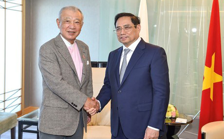 Thủ tướng Phạm Minh Chính tiếp Chủ tịch Yohei Sasakawa của Quỹ Nippon. (Ảnh: VGP/Nhật Bắc) Thúc đẩy hợp tác với các tập đoàn hàng đầu của Nhật Bản -0