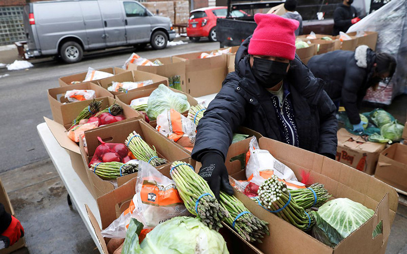Các hộp thực phẩm được đóng gói tại Chicago, Mỹ. (Ảnh: Reuters)