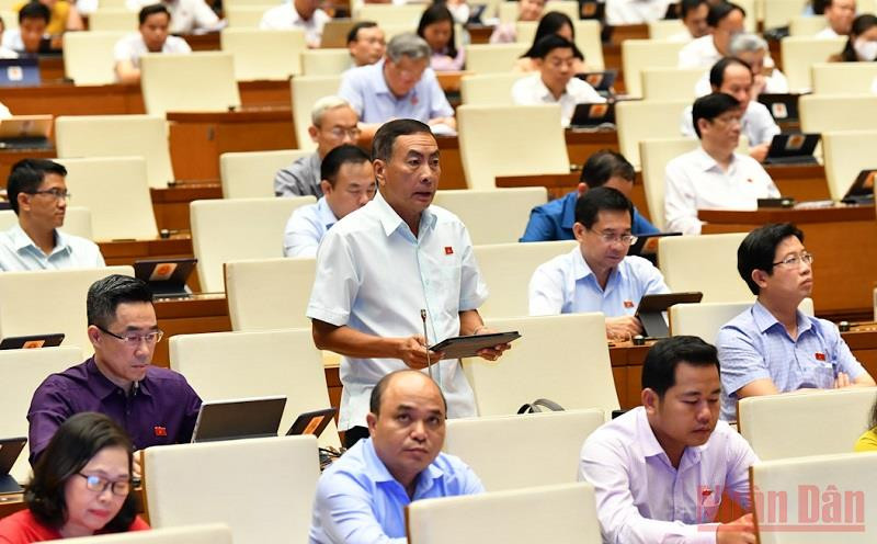 Đại biểu Phạm Văn Hòa (Đồng Tháp) phát biểu thảo luận. (Ảnh: KHOA NGUYÊN) Đại biểu Quốc hội đề xuất bỏ quy định về Quỹ bảo vệ người được bảo hiểm -0