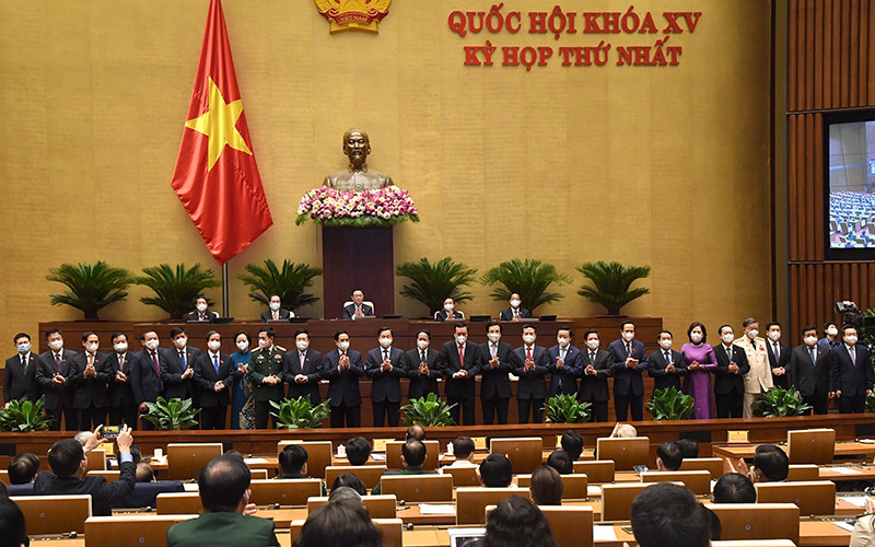 Ra mắt Chính phủ nhiệm kỳ 2021-2026. (Ảnh: Duy Linh)