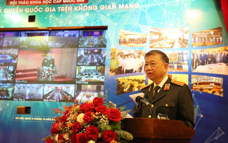 Đồng chí Tô Lâm phát biểu kết luận hội thảo. Bảo vệ chủ quyền quốc gia trên không gian mạng là bảo vệ chủ quyền quốc gia, dân tộc -0