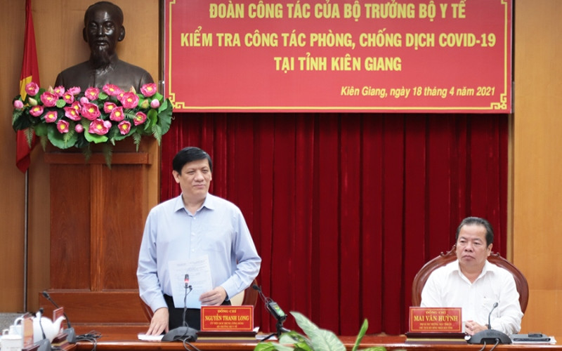 Bộ trưởng Nguyễn Thanh Long phát biểu tại buổi làm việc. Kiên Giang chuẩn bị dựng bệnh viện dã chiến tại TP Hà Tiên -0