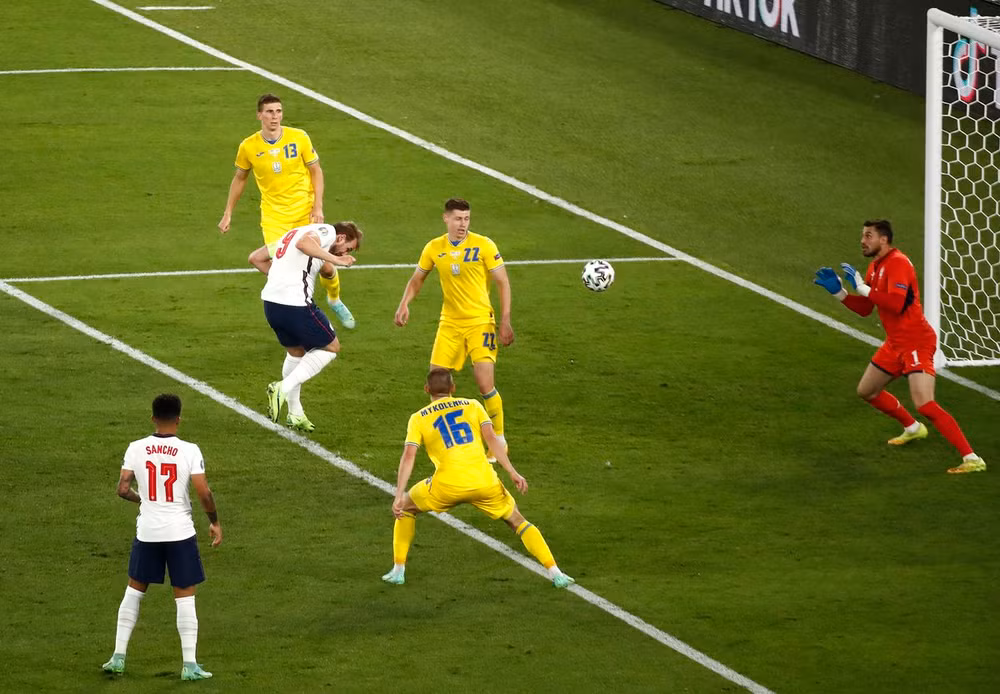Harry Kane lập cú đúp, Anh thắng đậm Ukraine vào bán kết Euro 2020 -0