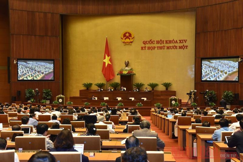 Toàn cảnh nghị trường chiều 7-4. Ảnh: TRẦN HẢI