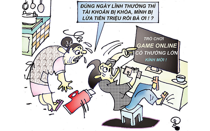 Tranh của họa sĩ DUY LIÊN. Cờ bạc là bác thằng bần -0