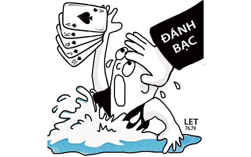 Tranh của họa sĩ LET. Cờ bạc là bác thằng bần -0