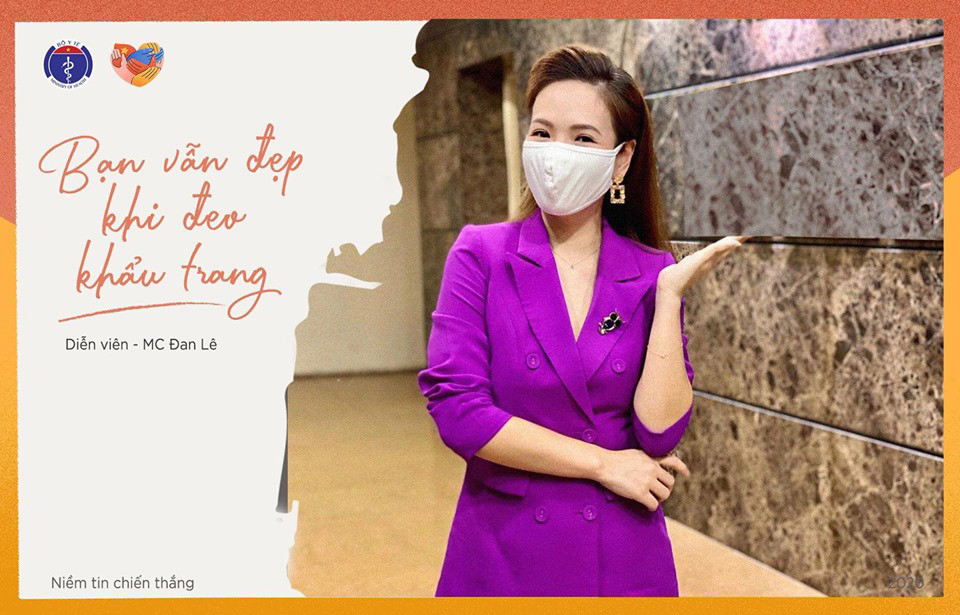 Diễn viên, MC Đan Lê. Nhiều nghệ sĩ, diễn viên hưởng ứng chiến dịch “Bạn vẫn đẹp khi đeo khẩu trang” -0