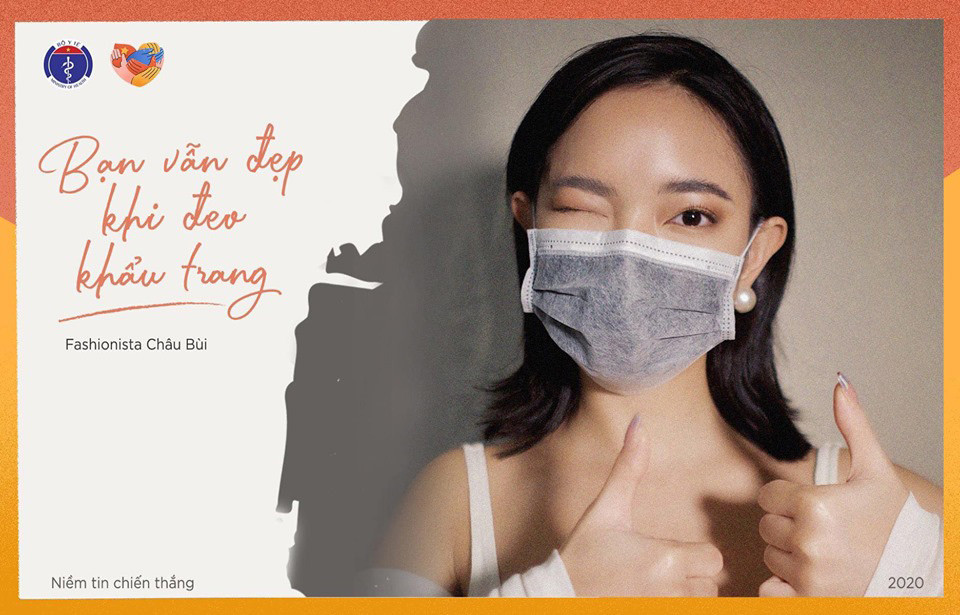 Fashionista Châu Bùi. Nhiều nghệ sĩ, diễn viên hưởng ứng chiến dịch “Bạn vẫn đẹp khi đeo khẩu trang” -0