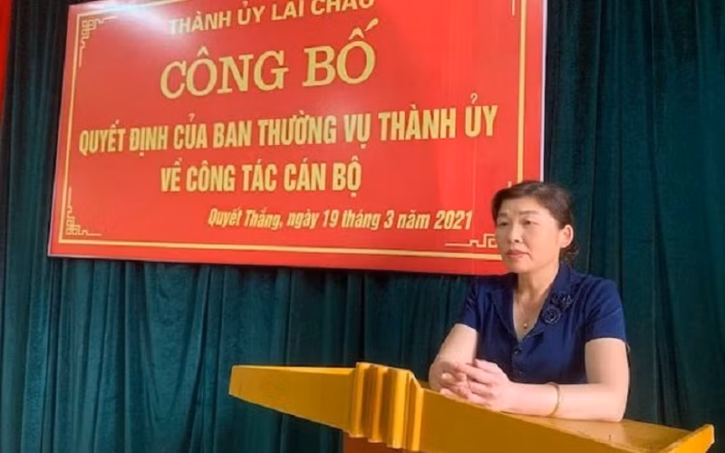 Đồng chí Vàng Thị Chính khi còn là Phó Bí thư Thường trực Thành ủy thành phố Lai Châu.