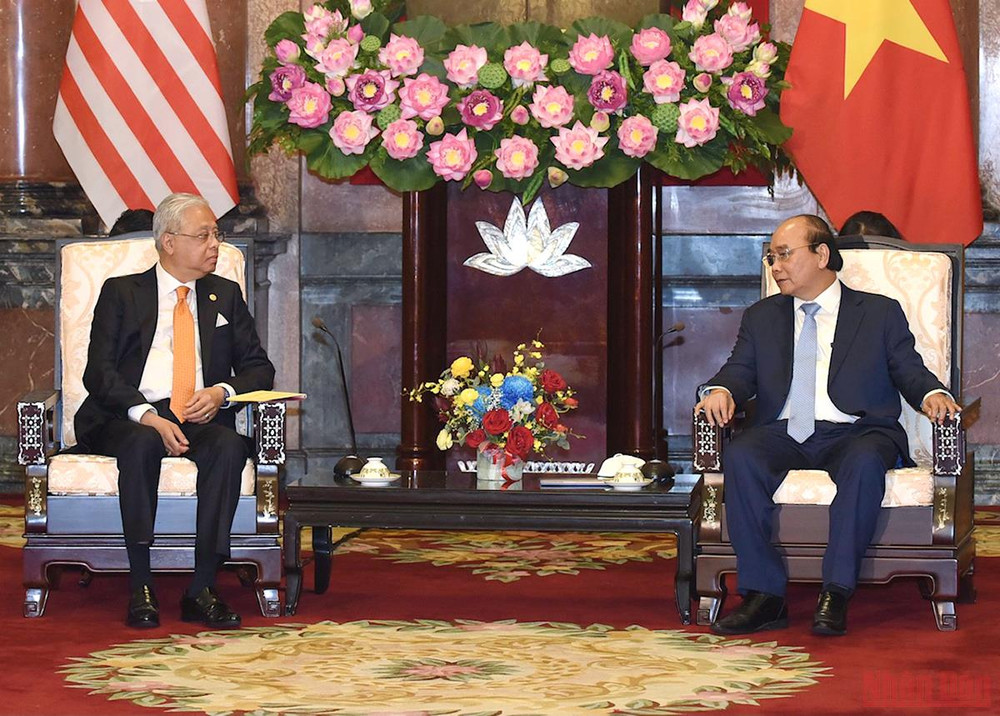 Chủ tịch nước Nguyễn Xuân Phúc tiếp Thủ tướng Malaysia Ismail Sabri Yaakob thăm chính thức Việt Nam. (Ảnh: TRẦN HẢI) Tạo động lực mới phát triển quan hệ Đối tác chiến lược Việt Nam - Malaysia -0