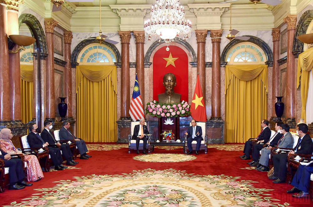 Tại Phủ Chủ tịch, Chủ tịch nước Nguyễn Xuân Phúc tiếp Thủ tướng Malaysia Ismail Sabri Yaakob thăm chính thức Việt Nam. (Ảnh: TRẦN HẢI) Tạo động lực mới phát triển quan hệ Đối tác chiến lược Việt Nam - Malaysia -0