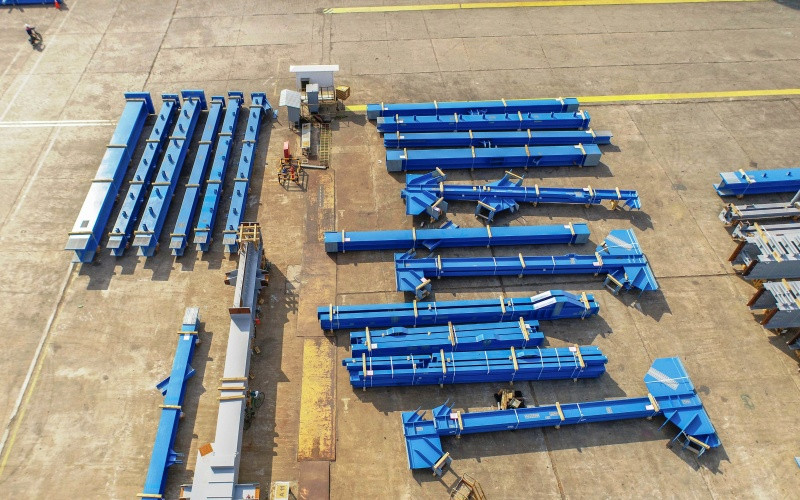 Thiết bị phi áp lực gồm cột, dầm và thanh giằng của lò hơi Nhà máy Nhiệt điện Jawa, Indonesia vừa hoàn thành.