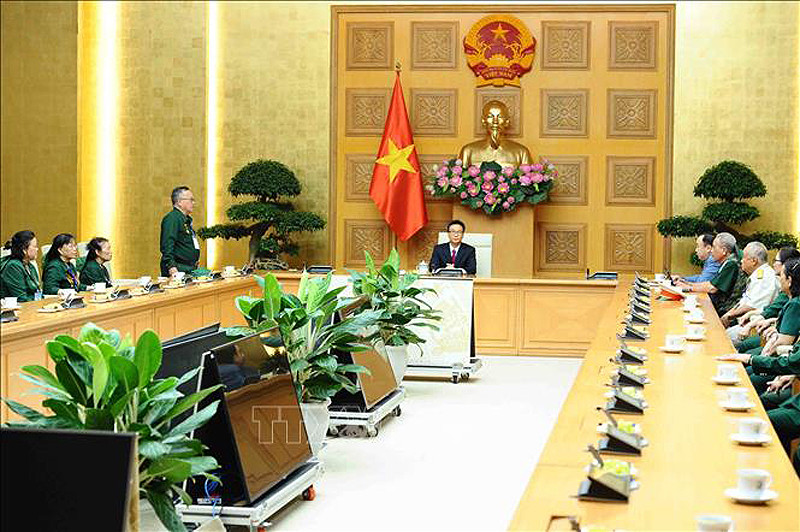 Quang cảnh buổi tiếp. (Ảnh: TTXVN) Phó Thủ tướng Vũ Đức Đam tiếp Ban Liên lạc Giao Vận Quảng Đà -0