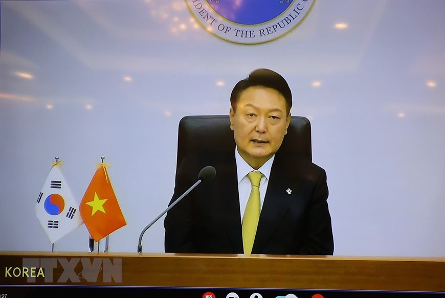 Tổng thống Hàn Quốc Yoon Suk-yeol. (Ảnh:TTXVN) Tổng Bí thư Nguyễn Phú Trọng hội đàm với Tổng thống Hàn Quốc -2