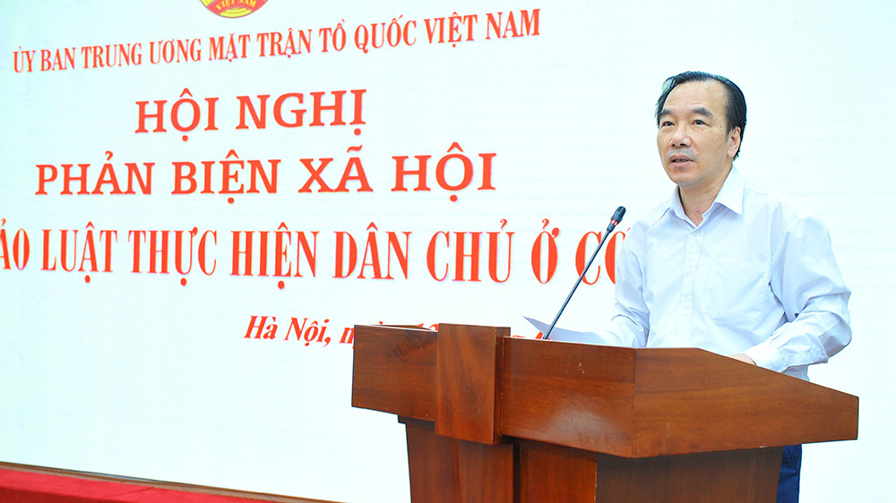 Phó Chủ tịch Ủy ban Trung ương Mặt trận Tổ quốc Việt Nam Ngô Sách Thực. Ảnh: Đức Minh Bảo đảm phát huy quyền làm chủ của Nhân dân trong thực hiện dân chủ ở cơ sở -0