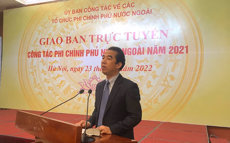 Thứ trưởng Ngoại giao, Chủ nhiệm Ủy ban Tô Anh Dũng phát biểu tại Hội nghị.