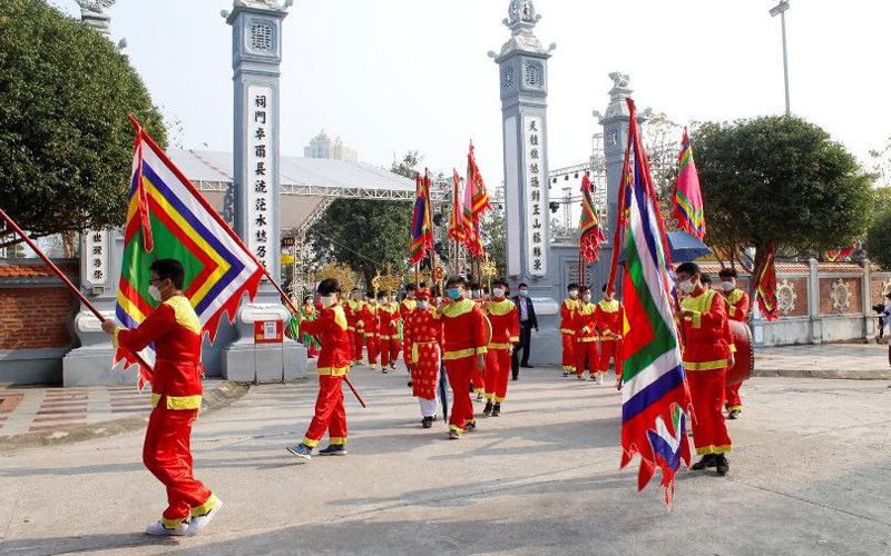 Lễ rước kiệu nghinh thần tại lễ hội đền Xã Tắc Khai hội đền Xã Tắc năm 2022 -0