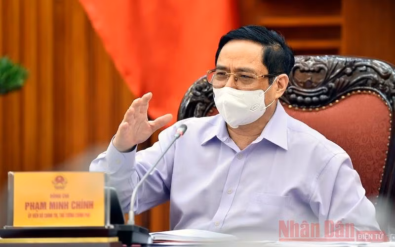 Thủ tướng Phạm Minh Chính làm việc với Bộ Tư pháp. (Ảnh: TRẦN HẢI)