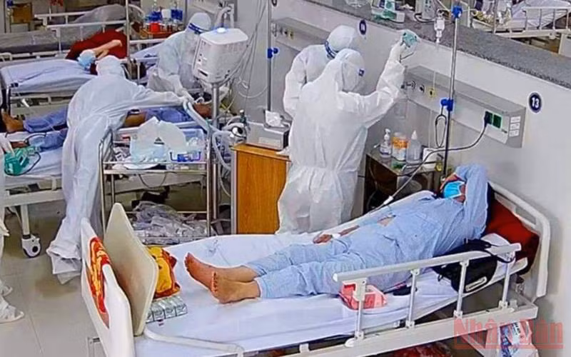 Khu điều trị bệnh nhân Covid-19 tầng 3 ở Bệnh viện hữu nghị Việt Nam-Cuba Đồng Hới.