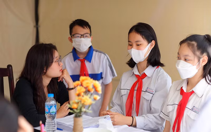 Phòng tham vấn tâm lý học đường tại Trường THCS Ngô Sĩ Liên, Hoàn Kiếm, Hà Nội. (Ảnh Thẩm Anh) 