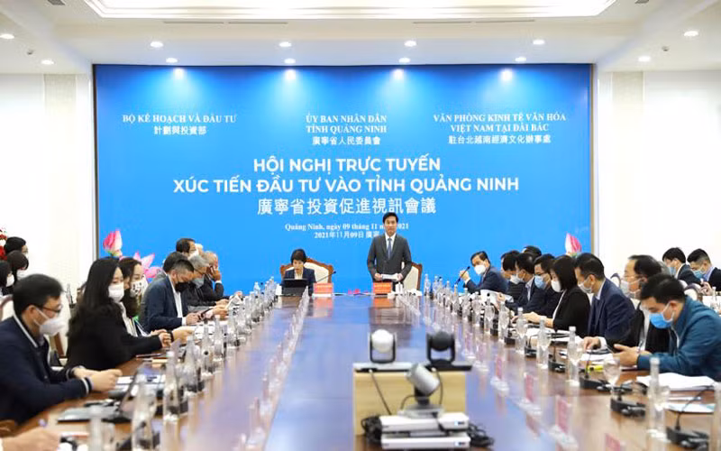 Hội nghị trực tuyến xúc tiến đầu tư vào tỉnh Quảng Ninh.
