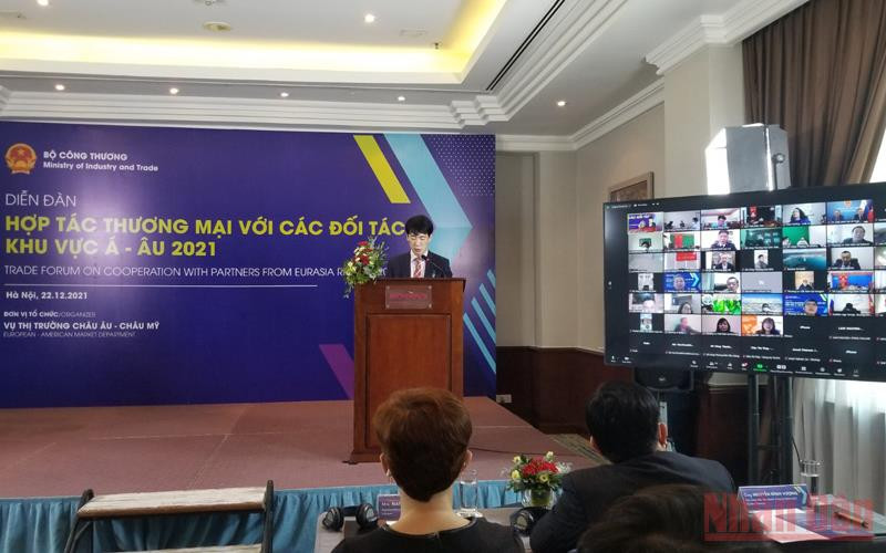 Vụ trưởng thị trường châu Âu-châu Mỹ Tạ Hoàng Linh phát biểu khai mạc Diễn đàn. Thúc đẩy hợp tác kinh tế, thương mại và đầu tư giữa Việt Nam và các nước khu vực Á-Âu -0
