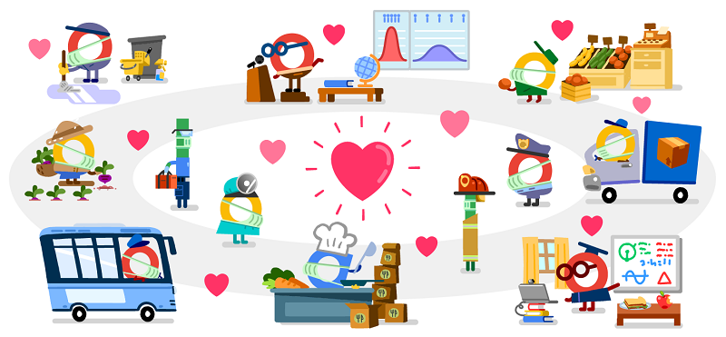 Google vinh danh những anh hùng chống dịch trên nhiều lĩnh vực khác nhau. Google thay đổi giao diện, tri ân những người anh hùng tuyến đầu chống dịch -0