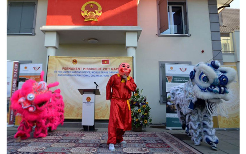 Biểu diễn múa lân, do nhóm thanh niên Thụy Sĩ, hội viên Võ Việt Nam ở Lausanne trình diễn. Thúc đẩy giao lưu nhân dân Việt Nam - Thụy Sĩ -0