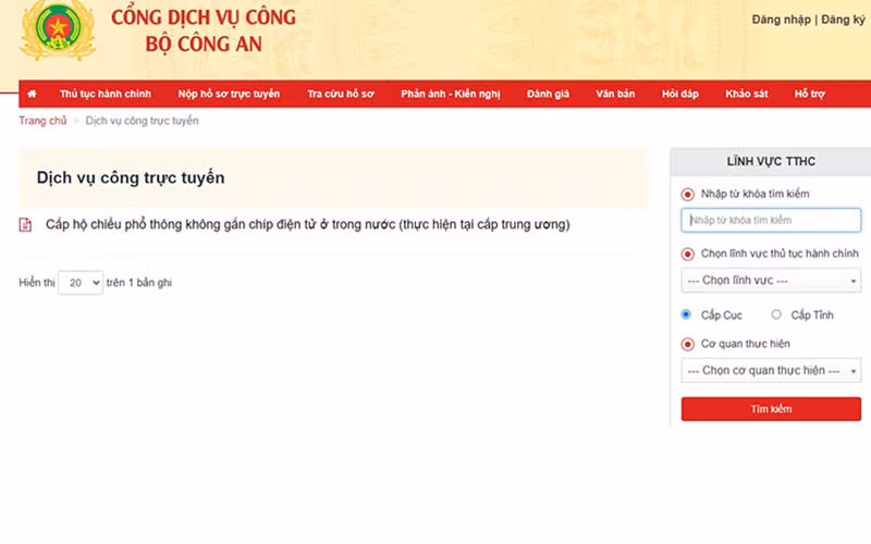 Người dân có thể truy cập cổng dịch vụ công Chính phủ hoặc dịch vụ công của Bộ Công an để thực hiện đăng ký cấp hộ chiếu phổ thông qua môi trường điện tử.