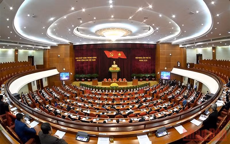 Hội nghị lần thứ tư Ban Chấp hành Trung ương Đảng khóa XIII (Ảnh: Đăng Khoa).