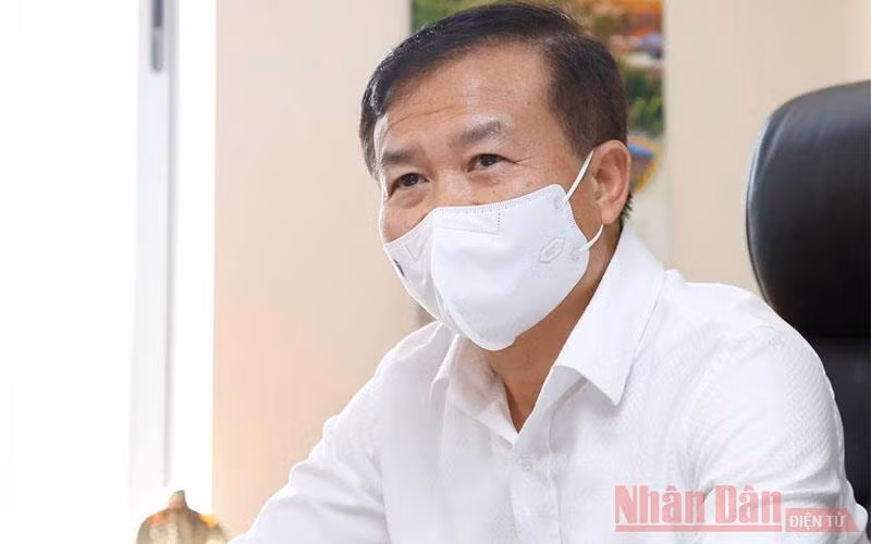 Đồng chí Nguyễn Quang Vinh, Giám đốc Quỹ vaccine phòng Covid-19. (Ảnh: QUỐC TUÂN)