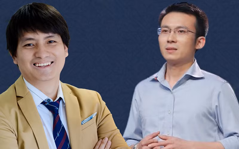 "Cha đẻ" ATM gạo, ATM oxy Hoàng Tuấn Anh (bên trái) và bác sĩ Trần Anh Tú.