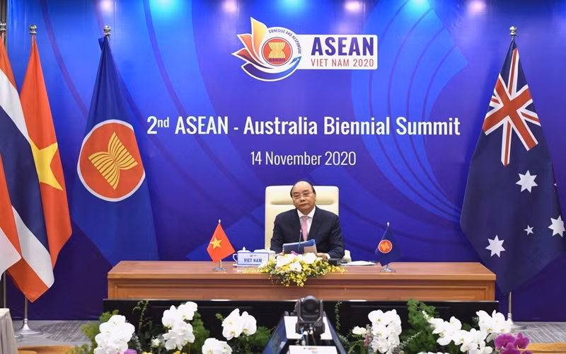 Thủ tướng Nguyễn Xuân Phúc đánh giá cao quan hệ đối tác chiến lược ASEAN - Australia. (Ảnh: TRẦN HẢI)