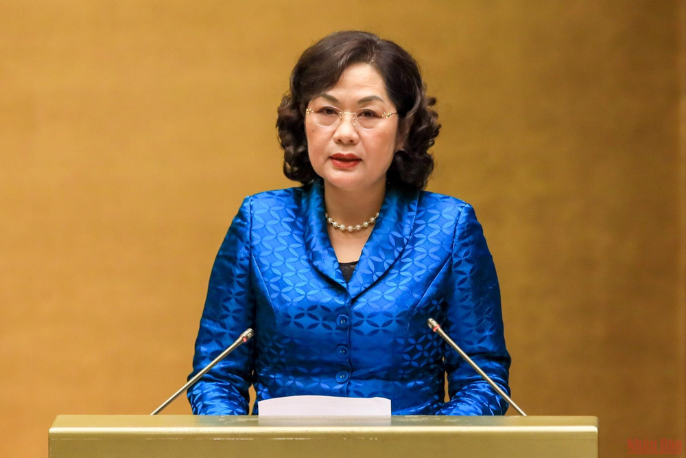 Thống đốc Ngân hàng Nhà nước Việt Nam Nguyễn Thị Hồng. (Ảnh: LINH NGUYÊN) Đã xử lý được hơn 380 nghìn tỷ đồng nợ xấu theo Nghị quyết 42 -0