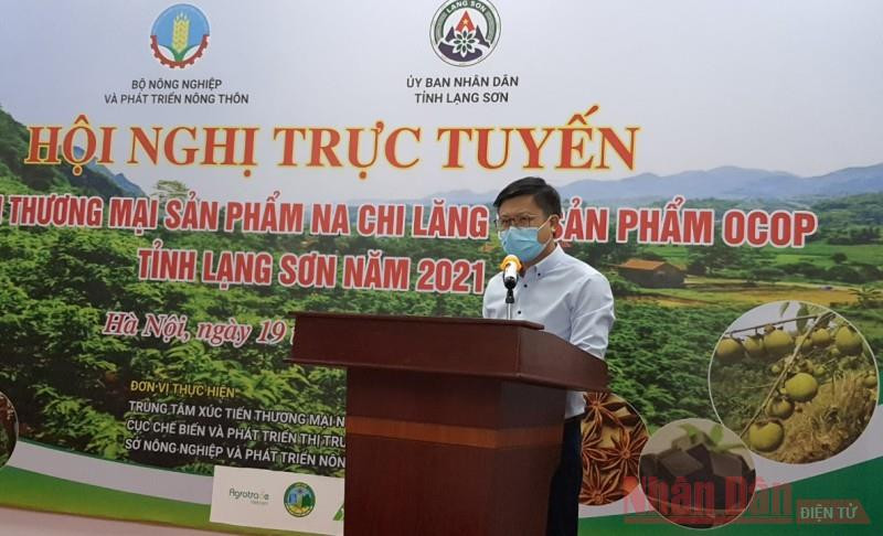 Ông Nguyễn Quốc Toản, Cục trưởng Chế biến và Phát triển nông sản (Bộ Nông nghiệp và Phát triển nông thôn) phát biểu tại Hội nghị. Thúc đẩy tiêu thụ na Chi Lăng và sản phẩm OCOP tỉnh Lạng Sơn -0