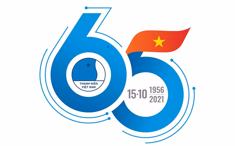Biểu trưng của Hội Liên hiệp Thanh niên Việt Nam nhân kỷ niệm 65 năm Ngày truyền thống.