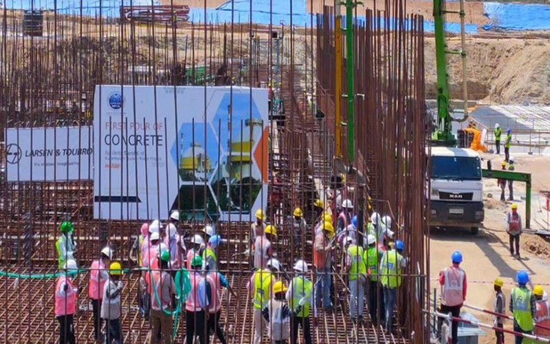 Khởi công xây dựng nhà máy điện hạt nhân tại Ấn Độ, một dự án hợp tác với Nga. Ảnh The Financial Express