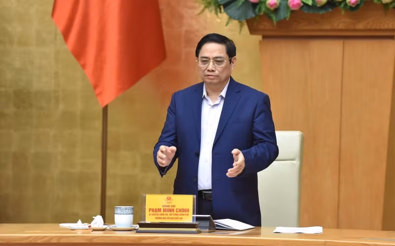 Thủ tướng Phạm Minh Chính chủ trì cuộc họp trực tuyến.