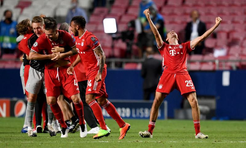 Niềm vui chiến thắng của các cầu thủ Bayern Munich.
