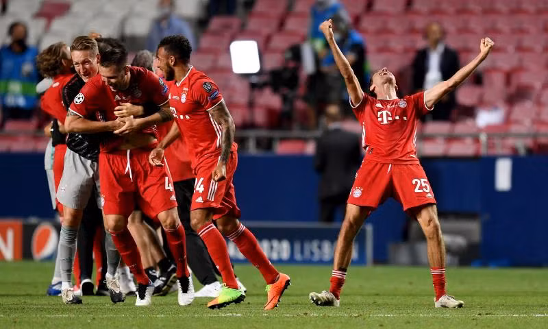 Niềm vui chiến thắng của các cầu thủ Bayern Munich.