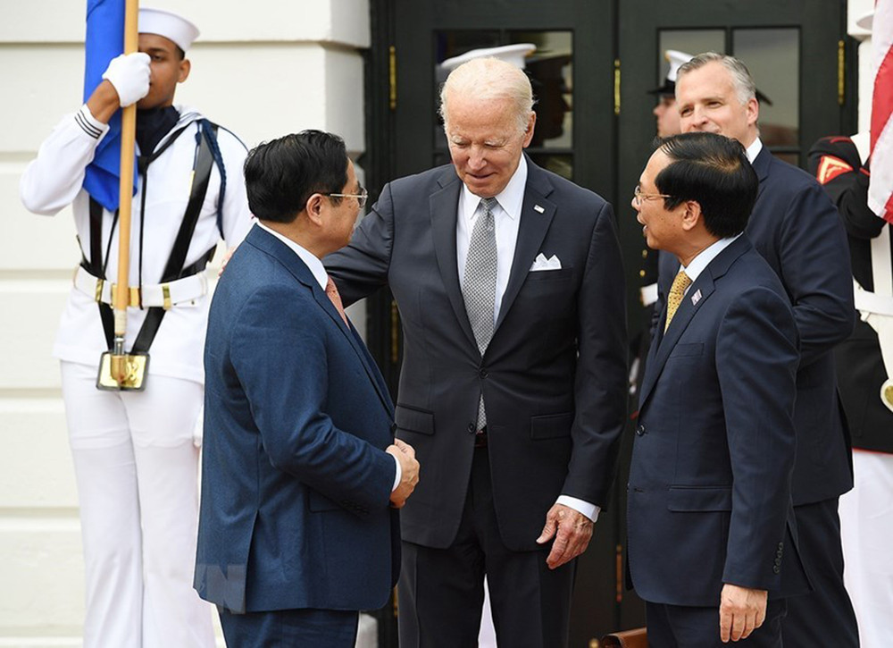 Tổng thống Hoa Kỳ Joseph Robinette Biden Jr. đón Thủ tướng Phạm Minh Chính. Thủ tướng Phạm Minh Chính dự chiêu đãi của Tổng thống Hoa Kỳ Joe Biden -0