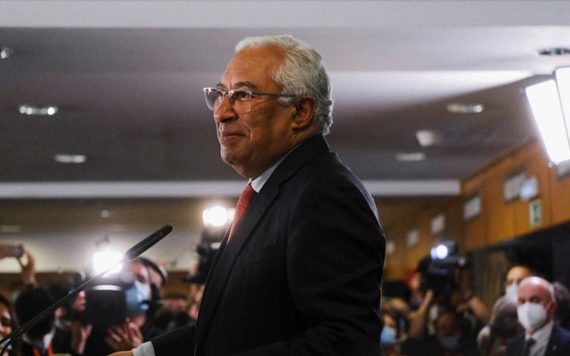 Lãnh đạo đảng Xã hội (PS) Bồ Đào Nha, Thủ tướng Antonio Costa phát biểu sau khi giành chiến thắng cuộc bầu cử tại Lisbon, 31/1/2022. (Ảnh: Reuters) 