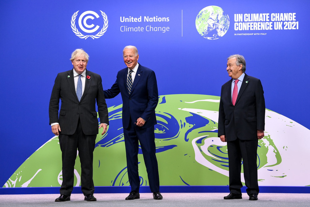 Tổng thống Mỹ Joe Biden khẳng định Mỹ có thể hoàn thành mục tiêu đến năm 2030 giảm từ 50 đến 52% lượng khí phát thải so với năm 2005. (Ảnh: Karwai Tang/Chính phủ Anh) COP26 -0